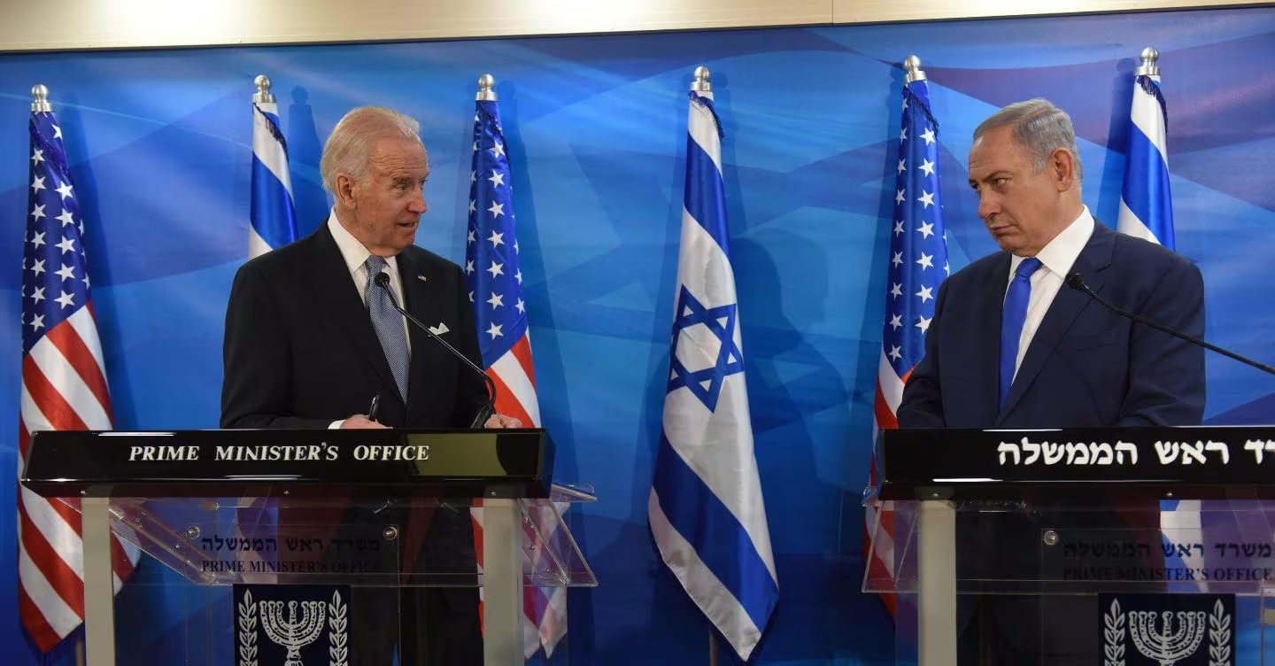 FOTO - (11 febbraio 2024) Il presidente Usa Joe Biden e il Primo ministro di Israele Benjamin Netanyahu