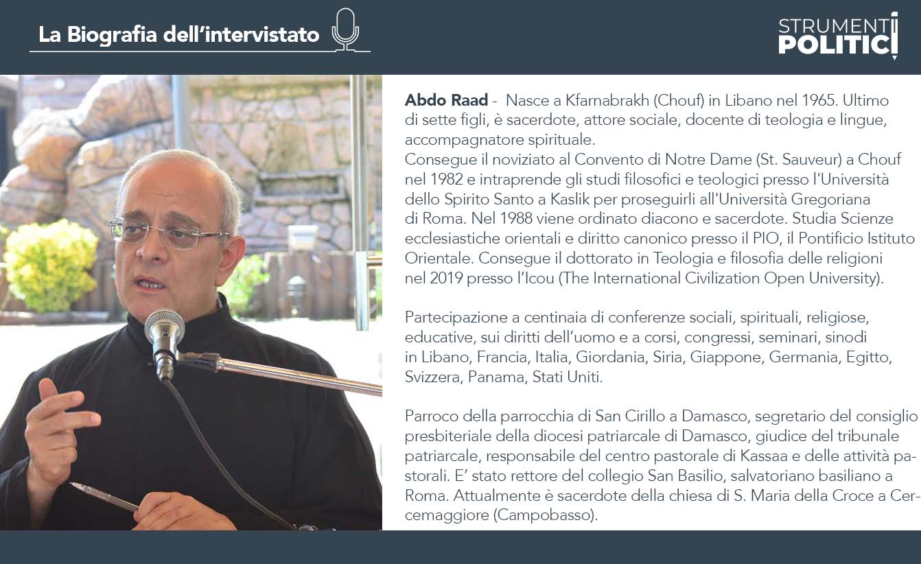 Infografica - La biografia dell'intervistato Abdo Raad