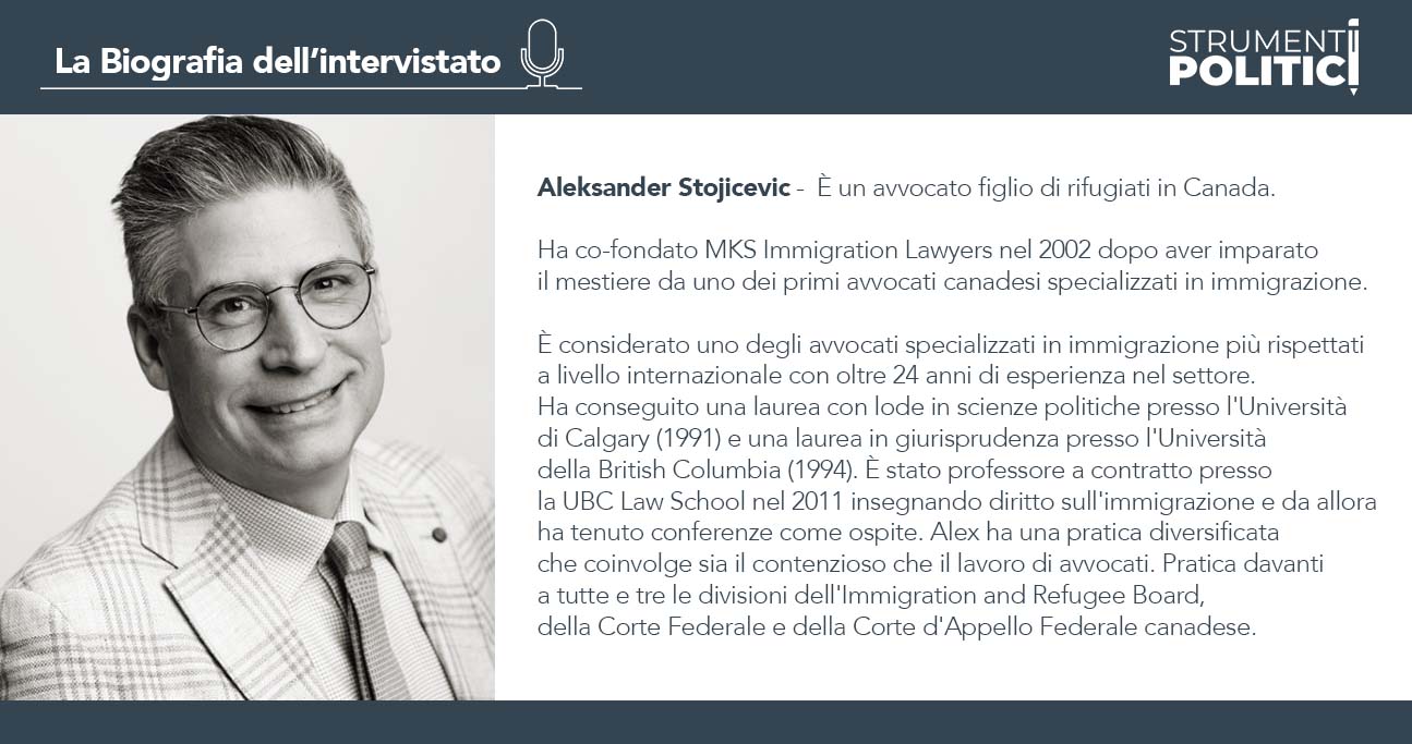 Infografica - La biografia dell'intervistato Aleksander Stojicevic