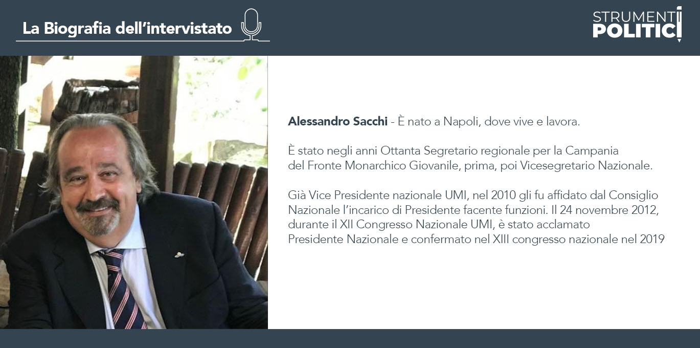 Infografica - La biografia dell'intervistato Alessandro Sacchi