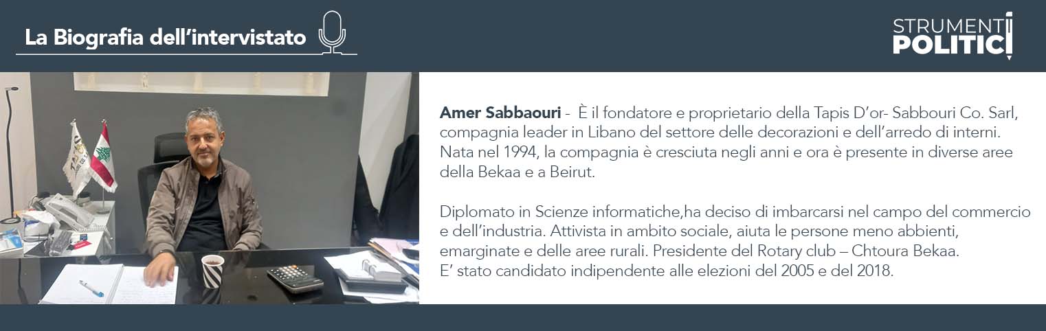 Infografica - La biografia dell'intervistato Amer Sabbaouri