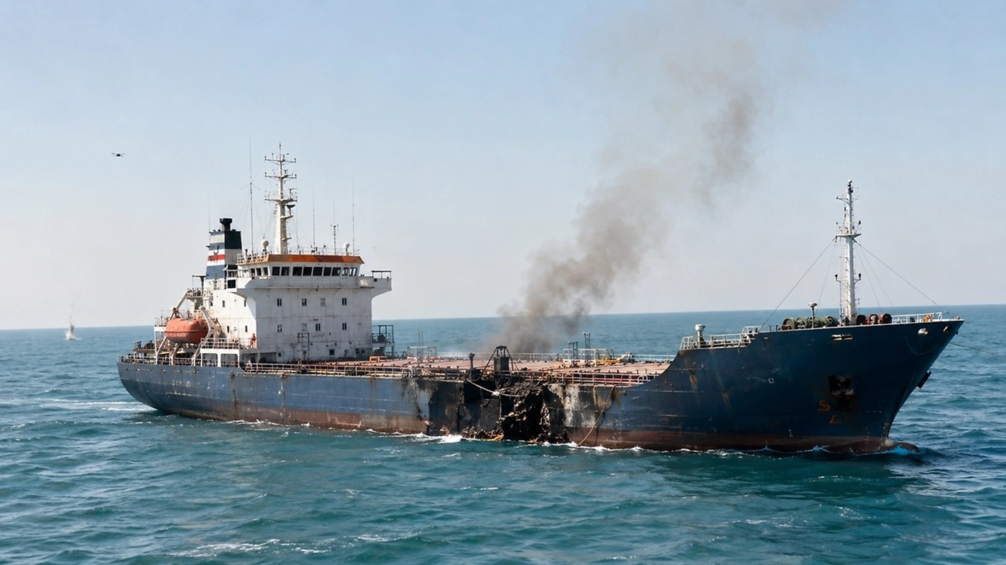 Nave colpita