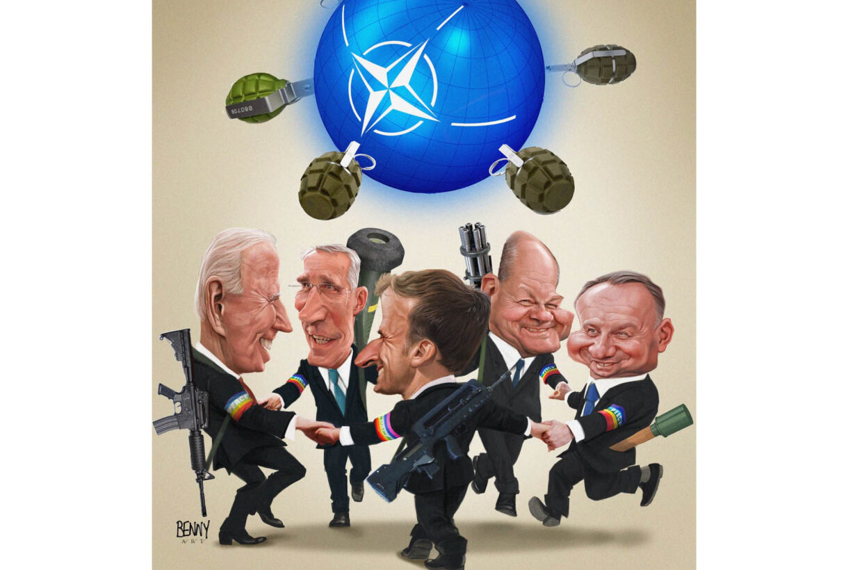 Vignetta Del Mese - Girotondo per la pace alla NATO ©StrumentiPolitici.it
