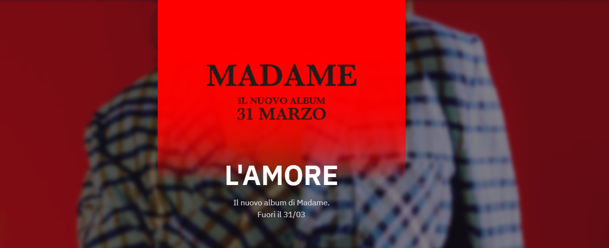 Il nuovo Cd di Madame “amore”