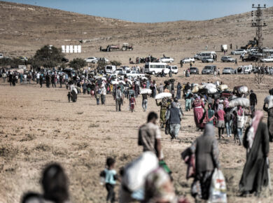Rifugiati in fuga dalla Siria verso la Turchia